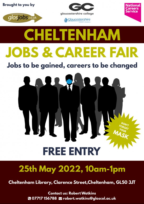 Jobs Fair - 25th May 2022 - 10am to 1pm at the Cheltenham Library