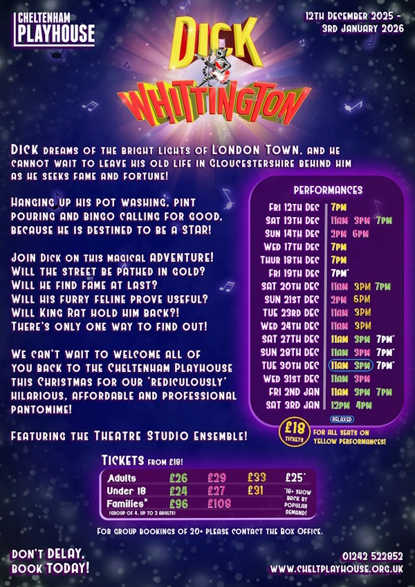 The Cheltenham Playhouse Pantomime: Dick Whittington