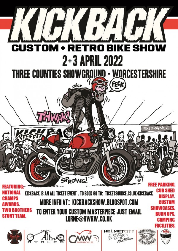 BRAND NEW COMPETITION: WIN one of two pairs of tickets to KICKBACK Custom + Retro Bike Show 2022 at the Three Counties Showground.