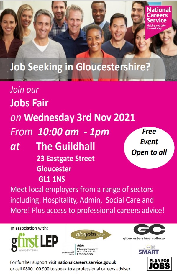 Jobs Fair Wednesday 3rd Nov 2021 from 10am to 1pm
