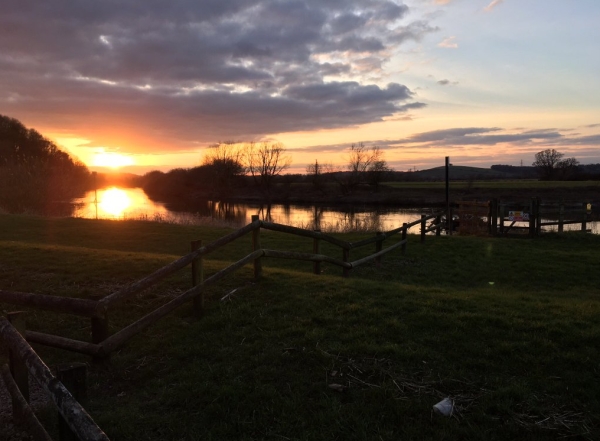 sunset on river severn Wainlode