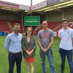 Exciting! www.glos.info videos on the new screen at Whaddon Road