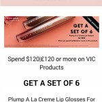 GET A SET OF 6  Plump A La Creme Lip Glosses For FREE with purchase of £120