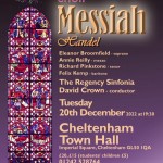Handel Messiah at Cheltenham Town Hall on Tuesday 20th December